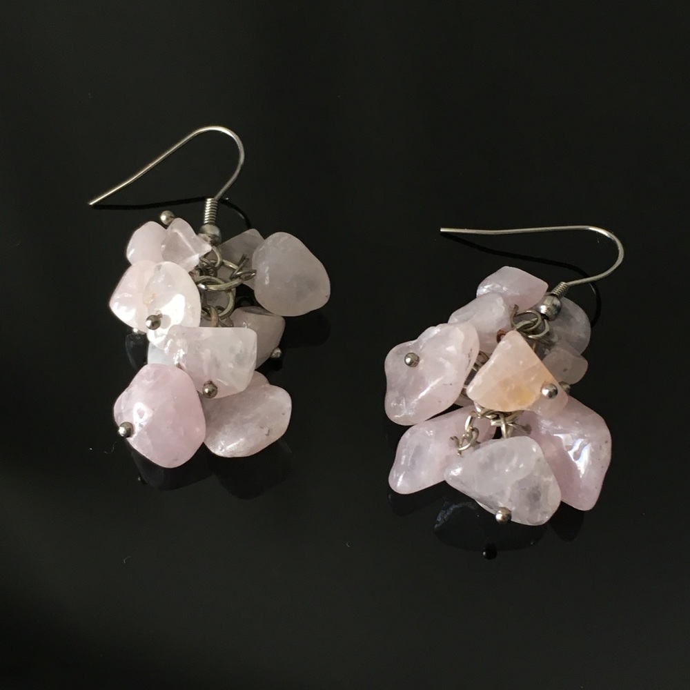 Pink stone earrings - new